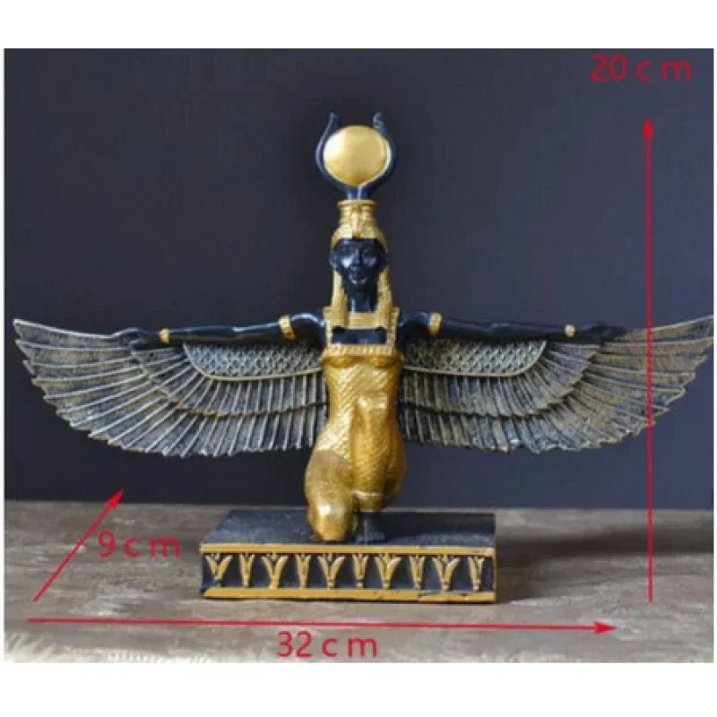 

EGYPTIAN MYTHOLOGY GODDESS OF LIFE ISIS COPPER PLATING RESIN ART&CRAFT STATUE CREATIVE HOME ANCIENT EGYPT STYLE DECOR