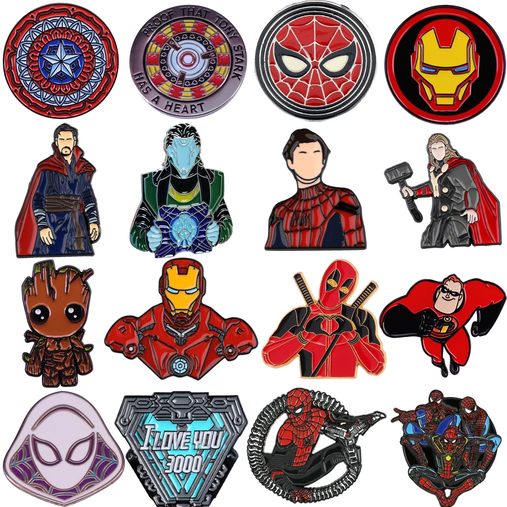 

Anime Accessories Briefcase Badges With Anime Pins Avengers Lapel Pins for Backpacks Brooches Cute Things Manga Backpack Badge