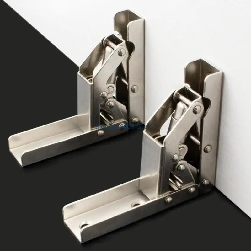2PCS Self-Locking Folding Hinge 90 Degree Cabinet Shelf Hinge Table Legs Bracket