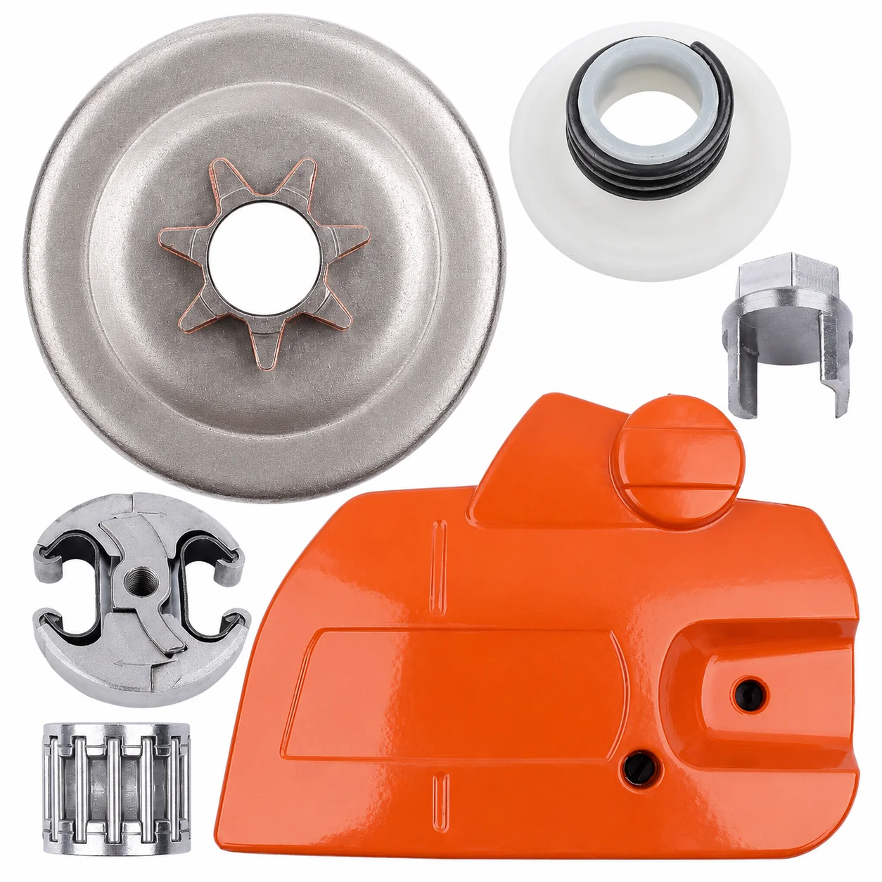 Chainsaw Clutch Kit For Husqvarna 445 450 445E 450E 340-576, Drum Cover Tool Worm Bearing Replace 502541603 503980071 502541601