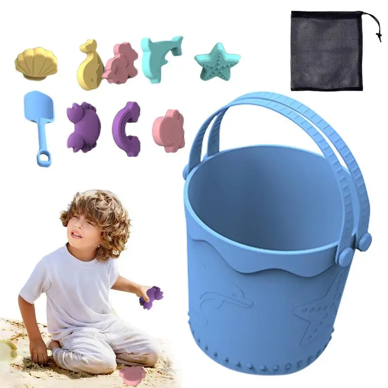 

Beach Sand Toys Summer Beach Game Children Toys Silicone Beach Sand Toys With Portable Mesh Bag For Kids Outdoor Play