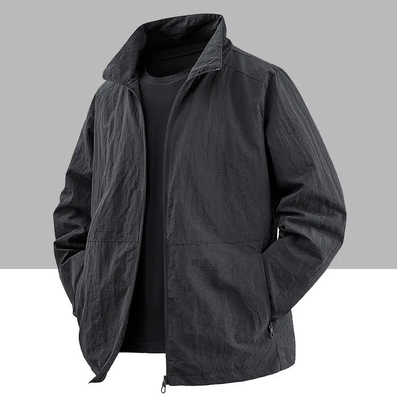 

Men's ort Sle Windbreaker Jaet Thin Single Layer Waterproof Breathable Sports Coat Stand Collar Casual Outerwear