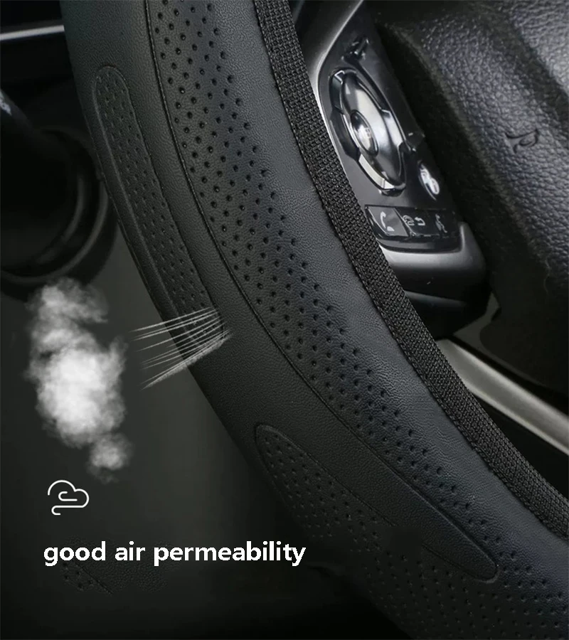 1PC Car Steering Wheel Cover Anti Slip Pu Leather Steering Protector Anti Scratch Steer Wheel Cover Universal for 37-39cm