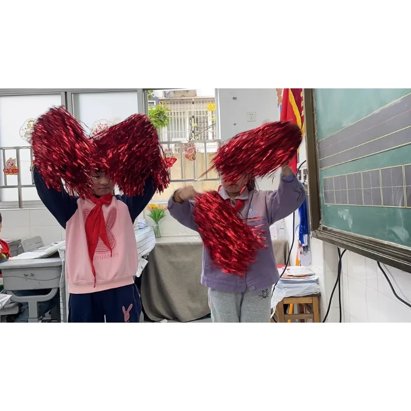 

2/1 шт., детские спортивные встречи, помпоны для черлидинга, блестящий стример, ручное кольцо, принадлежности для танцевальной вечеринки, черлидинг