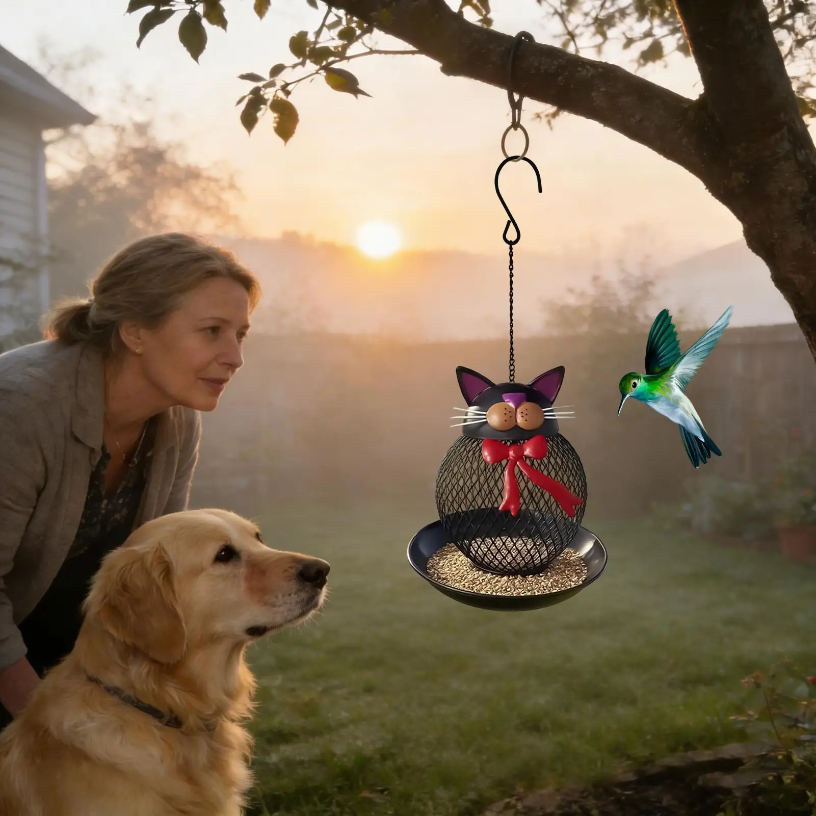 

Кормушки для птиц для улицы, защита от белок, в форме кошки, кормушка большой емкости для птиц, для сада, двора, балкона