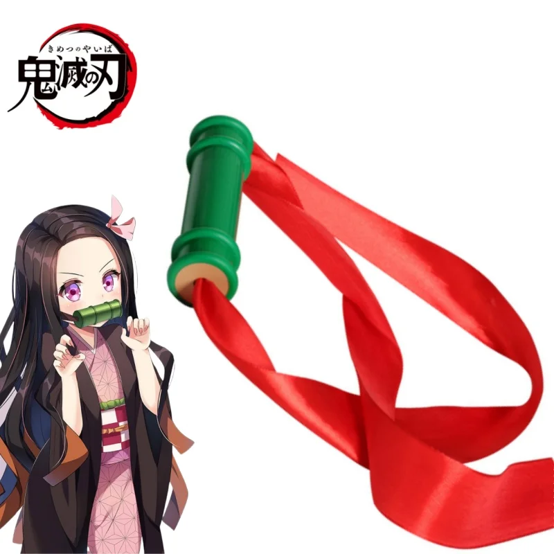 Anime Kimetsu No Yaiba Kamado Nezuko Cosplay Costume Sealing Stick Cosplay Props Girls Halloween Bamboo Mouth Sticks