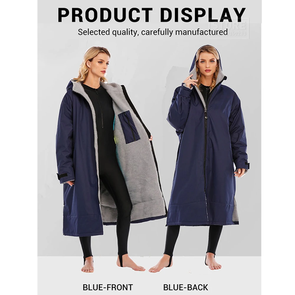 Surf Changing Microfiber Fabric Jacket Hooded Cloak Beach Surf Pool Lining Raincoat Unisex Coat