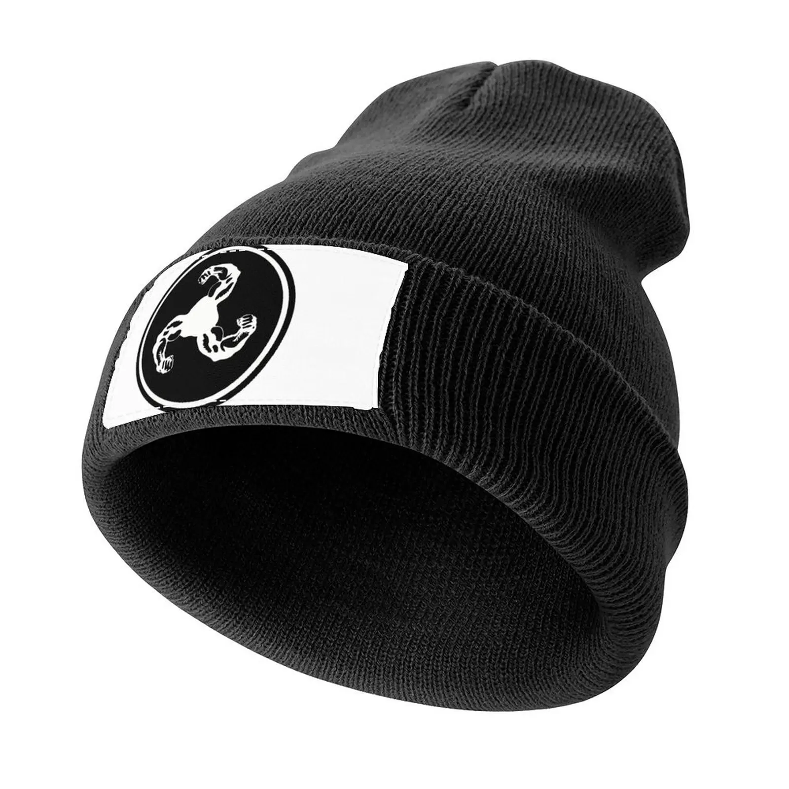 

Bicep Logo (White on Black Disc) Knitted Cap fashionable Bobble Hat Mens Women's