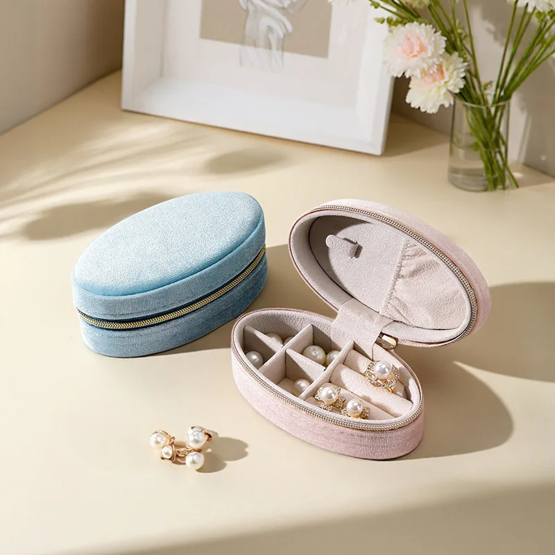 

Роскошный футляр для ювелирных изделий, бархатная коробка для демонстрации колец, высококачественная шкатулка для драгоценностей на молнии, безопасная коробка для хранения колец для личного использования, юбилея