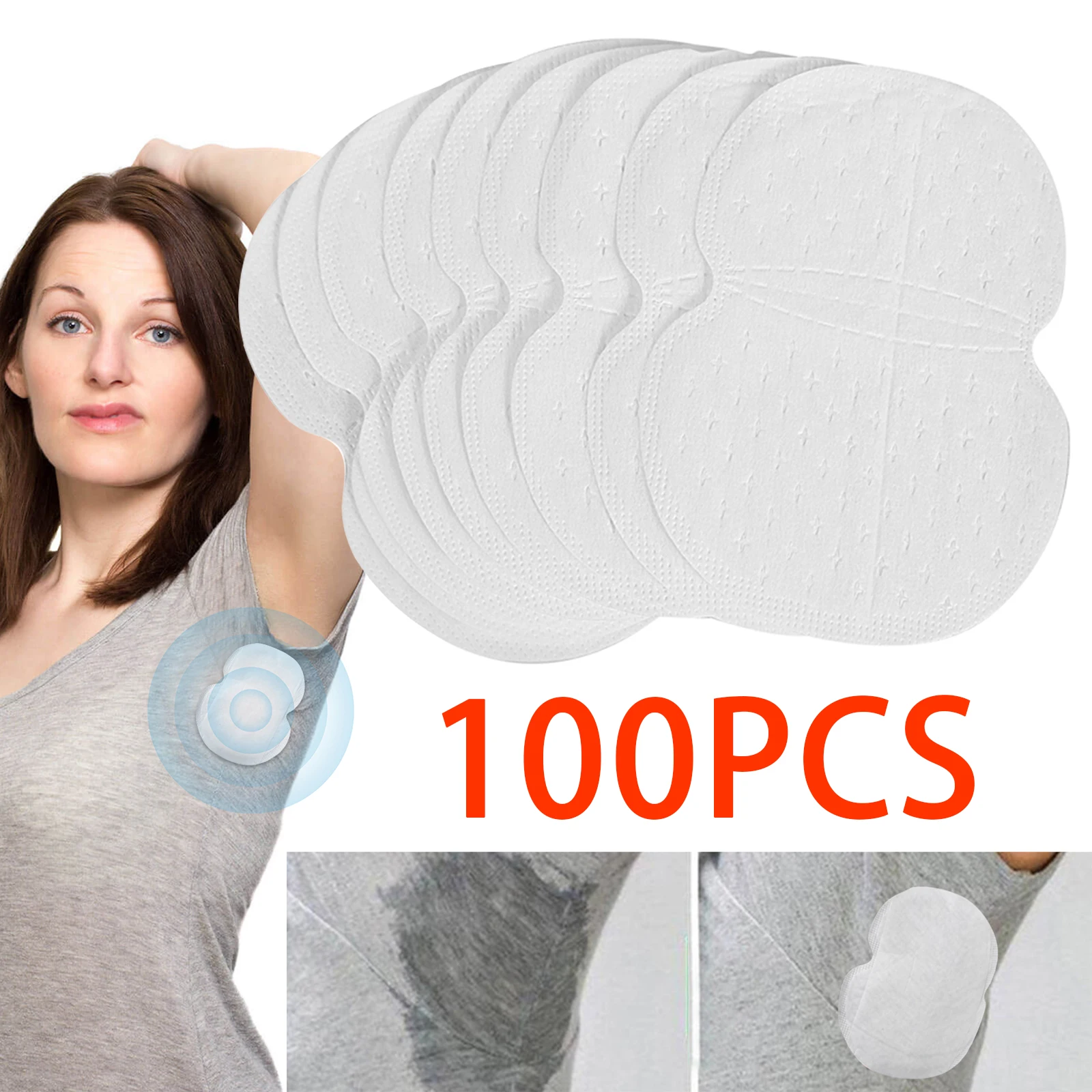 

50/100 шт. одноразовые подушечки для подмышек, нетканые невидимые дезодоранты, впитывающие пот подушечки, дышащие, ультратонкие