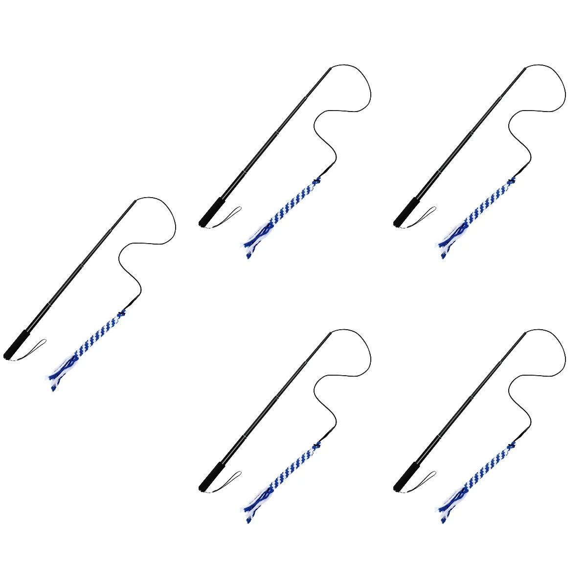 

5pcs Set of 5 Pole Dog Fly Stick Lure Extendable Flirt Interactive Puppy Pet Teaser