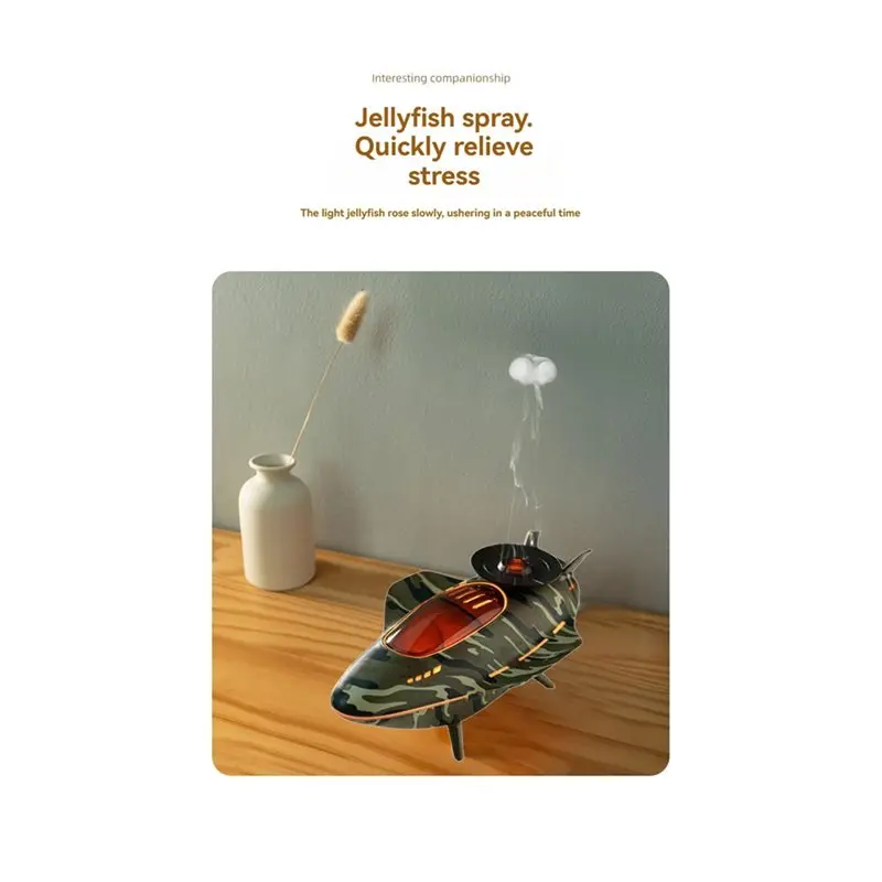 

B89B-Home Bedroom Atmosphere Light Spaceship Aromatherapy Machine Jellyfish Spray Colorful Silent Humidifier