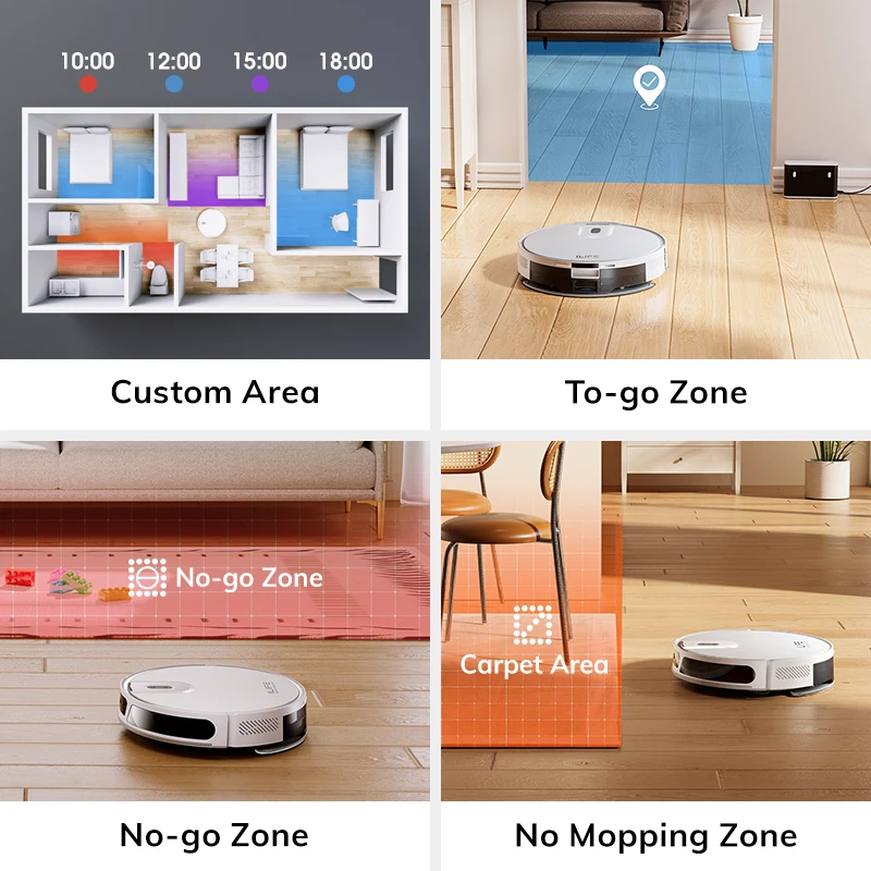 Aspiradora Robot ILIFE V20, Succión de 5000 Pa, Navegación Inteligente SOF LiDAR, Control por Aplicación, Limpieza Personalizable, Autocargable 4