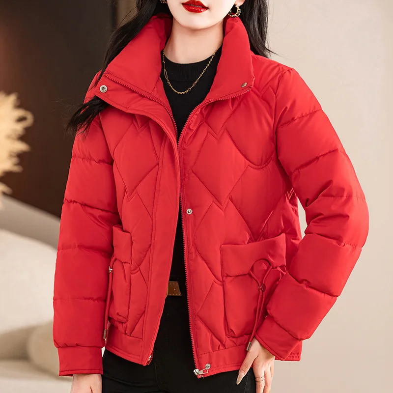 2024 New Winter Down Cotton Jacket Women Loose Padded Coat Female Solid Thicken Warm Puffer Parkas Jackets Snow Wear Outwear