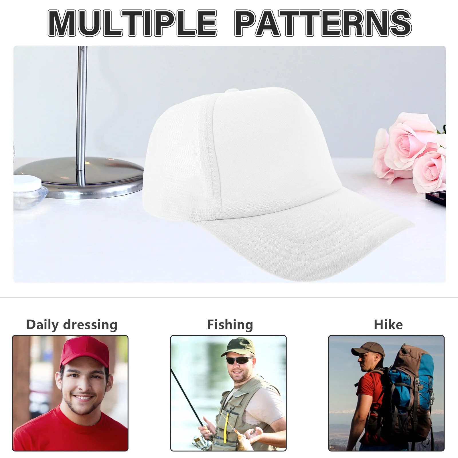 10 Pcs Mesh Baseball Cap Blank Caps Hat Heat Transfer DIY Fashionable Sublimation