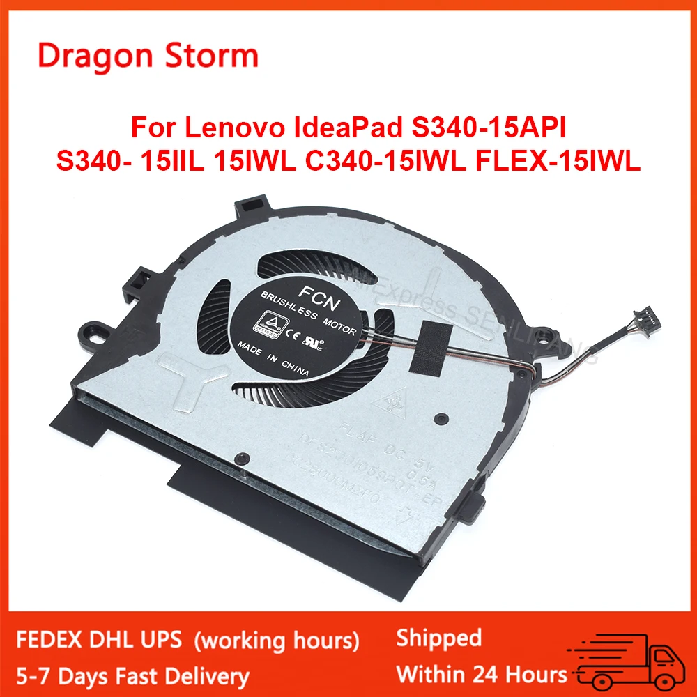 

New Laptop CPU Cooling Fan For Lenovo IdeaPad S340-15API S340- 15IIL 15IWL C340-15IWL FLEX-15IWL 5F10S13881 DC28000MZF0