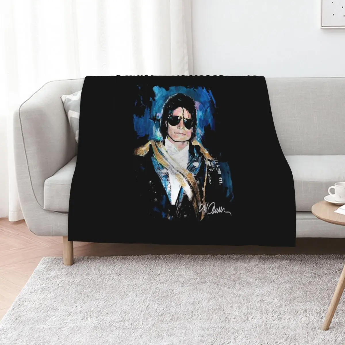 

Michael 1984 Grammys Jackson Pop Art Portrait Throw Blanket blankets and throws halloween bed plaid Flannel Blankets