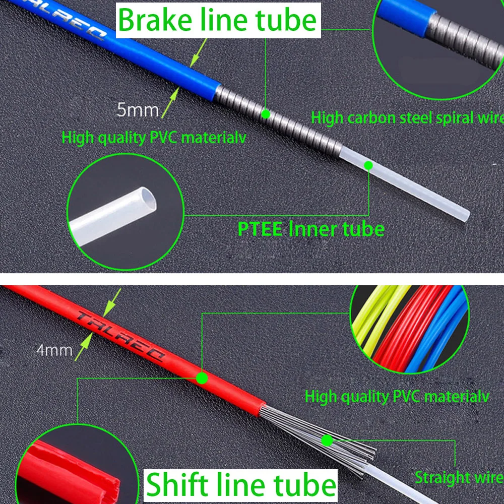 Bicicleta Shifting Cable Tube, MTB Bicicleta Brake Cable Casa, Wire Tube, Ciclismo Shift Brake, caixa interna, 5m