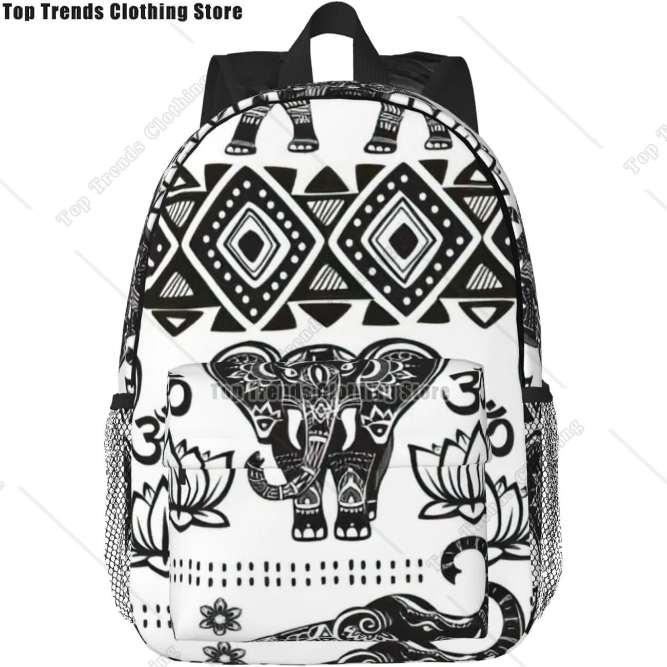 

Универсальный рюкзак для взрослых с богемным принтом слона для работы и пешего туризма, водонепроницаемый рюкзак с отделением для ноутбука