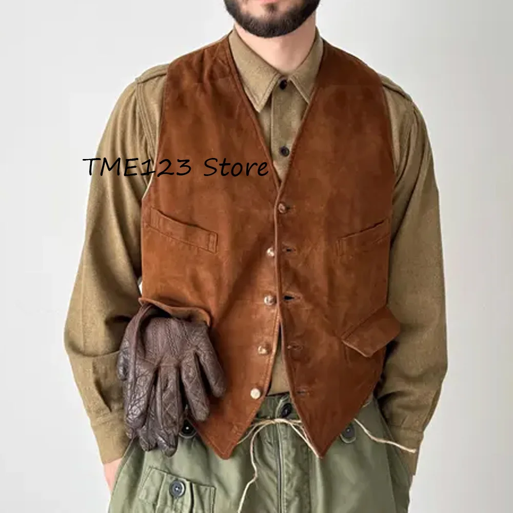 

Мужской жилет, повседневный и стильный замшевый классический мужской жилет с v-образным вырезом, модный костюм, однобортный рабочий костюм без рукавов, блейзер