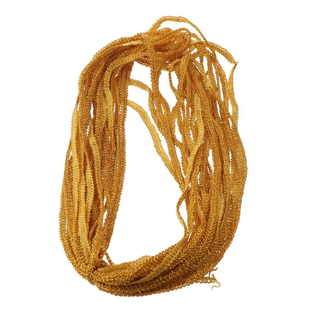 

0.3 inch 27 yards Gold Lace Trim Gold braid Gimp Braid Trim 8 mm Braid Cake