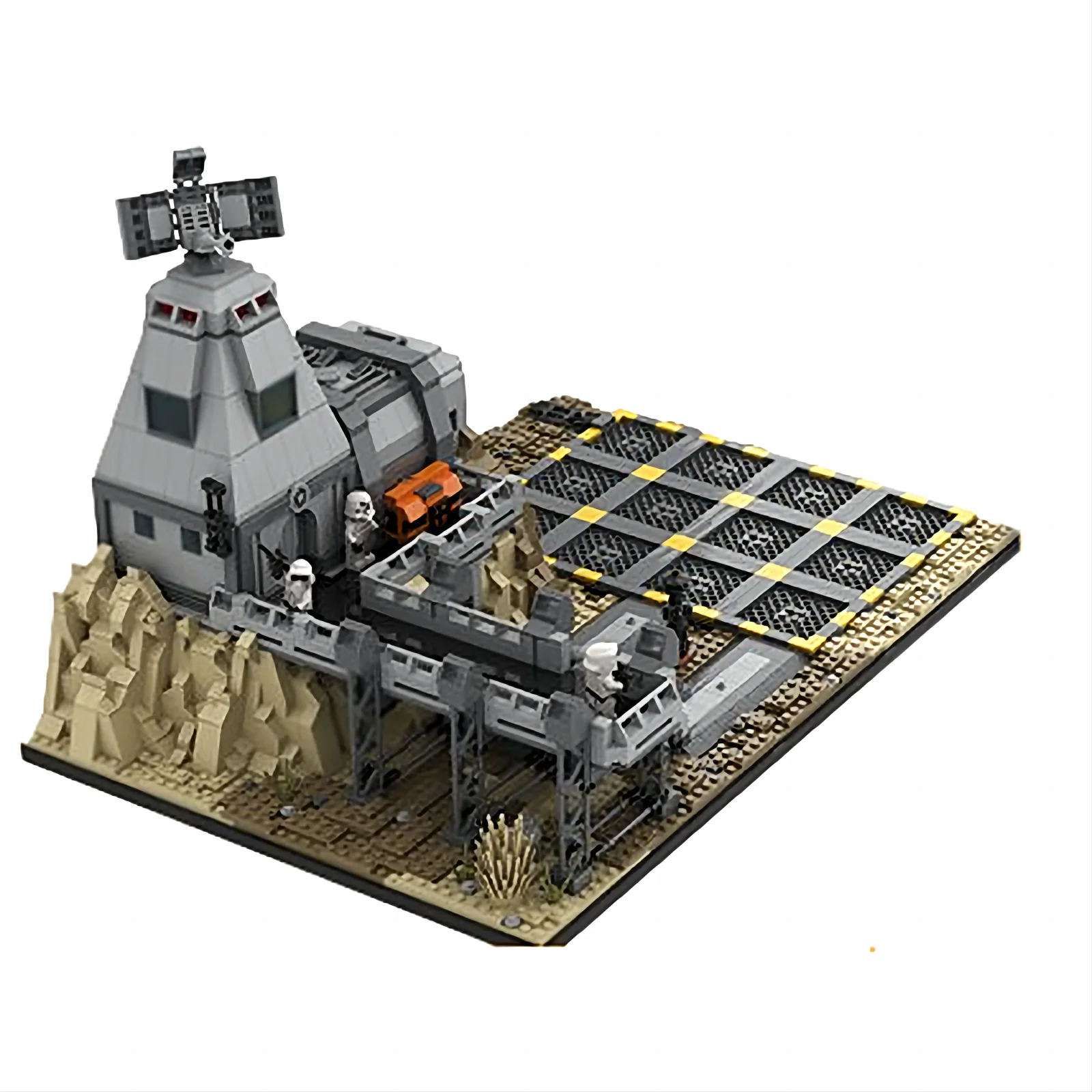 MOC-67054 Tatooine War Empire Base Assembled building block Toy scene ornament