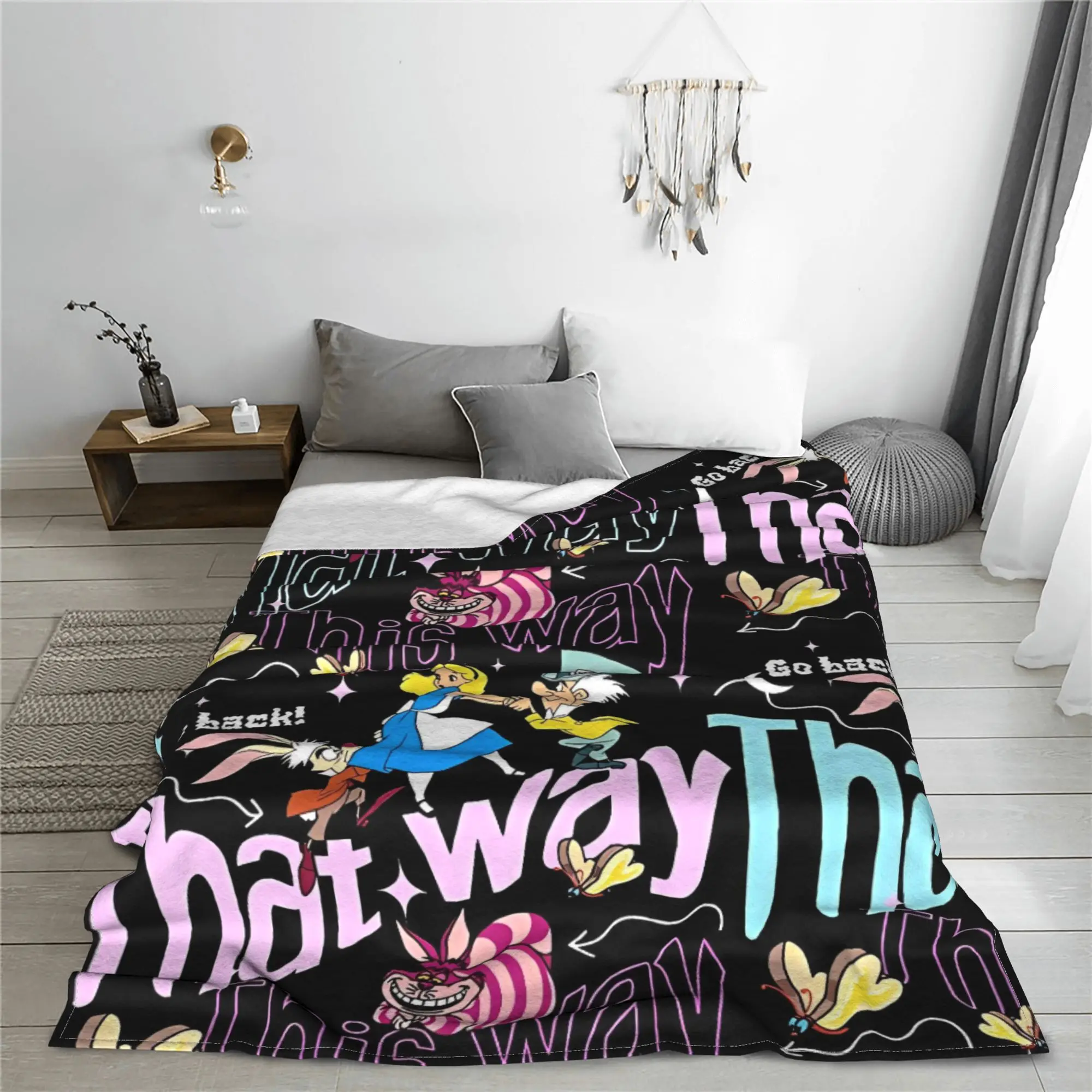 أليس في بلاد العجائب بطانية قطيفة صبي فتاة الفانيلا رمي بطانية للخارجية سوبر دافئ مخصص جودة المفرش هدية