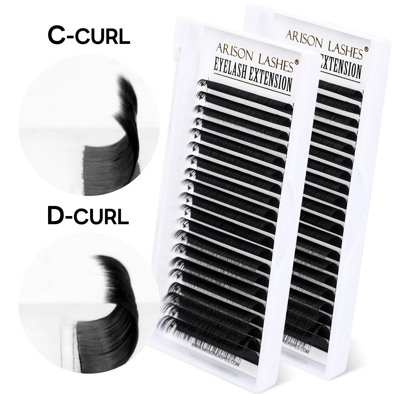 ARISON 20 Rows Eyelashes Extension Supplies Individual False Eyelashes Matte Black Soft Light Lashes High Quality Makeup Tool