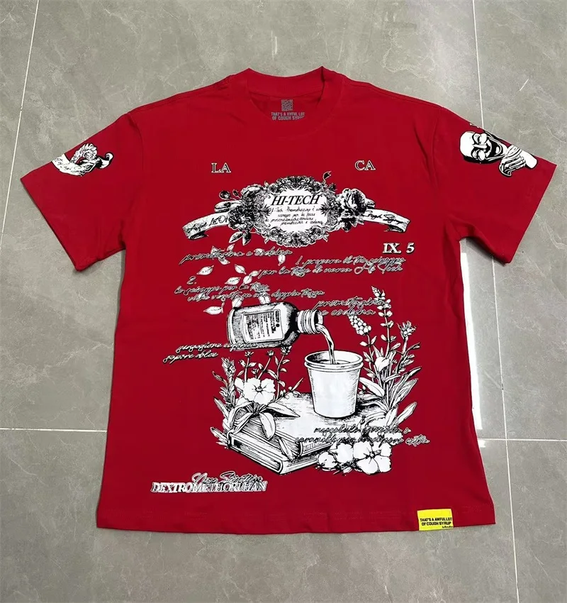

That's A Awful Lot of Cough Syrup Short Sleeve Oversized Logo Letter Print Pure Cotton T-Shirts Top Tees