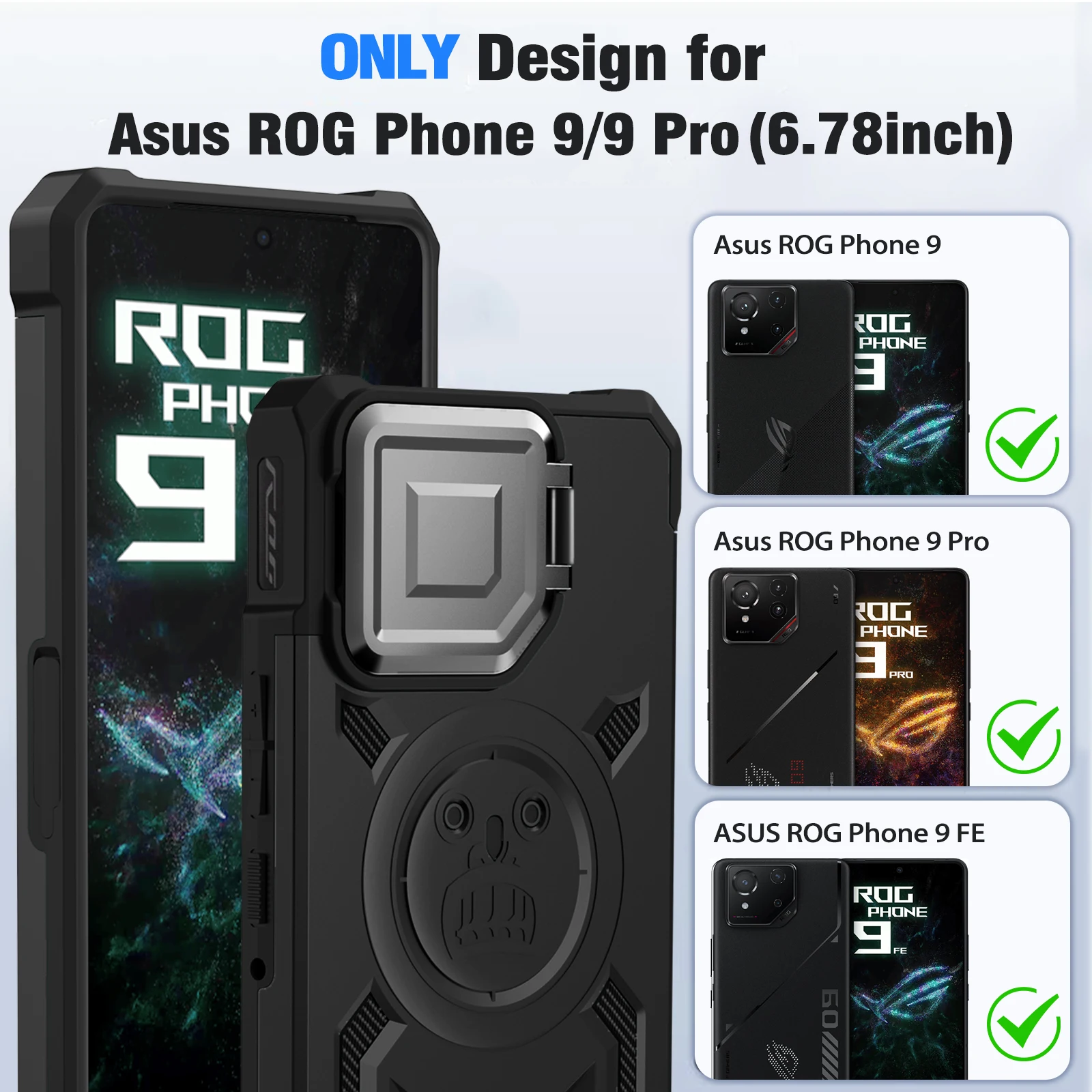 Asus ROG Phone 9 Pro جراب هاتف عدسة حماية قوس ROG Phone 8 9FE درع مضاد للسقوط الغطاء الواقي