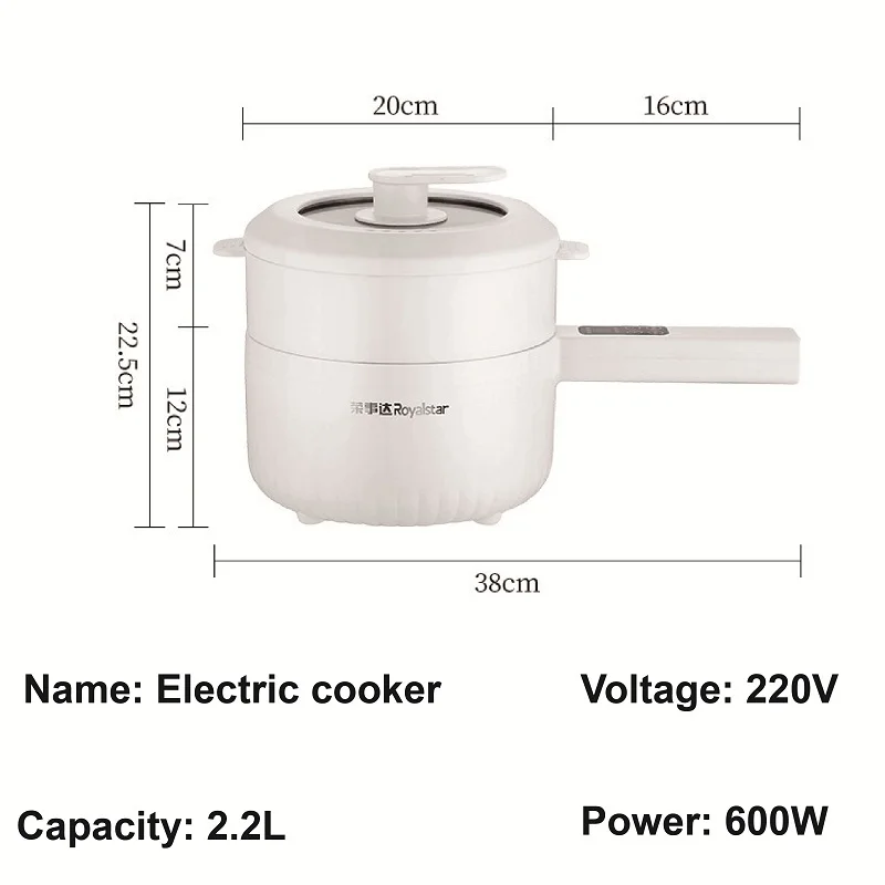 2.2L kuchenka elektryczna wielofunkcyjny garnek dwuwarstwowy do domu o dużej pojemności gorący kociołek urządzenie do gotowania makaronu