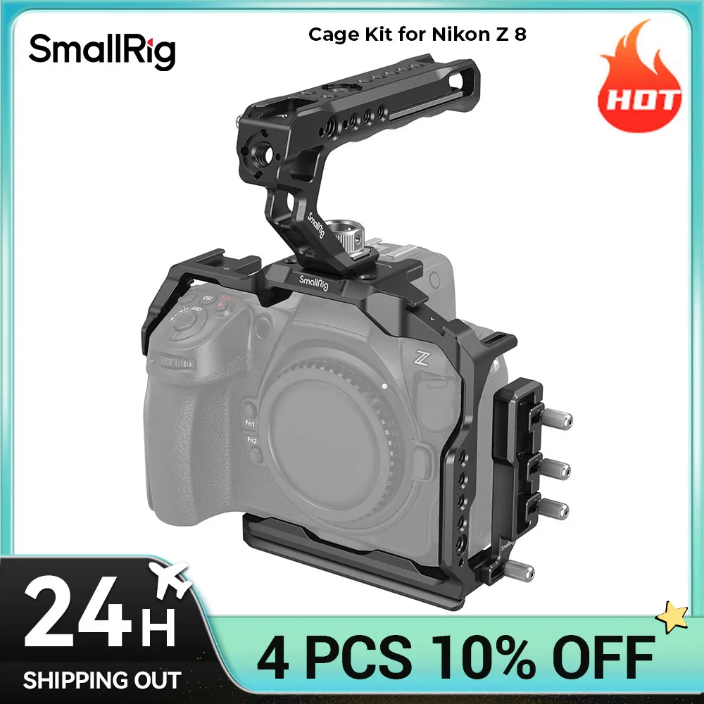 SMALLRIG Z8 Cage Kit for Nikon Z8, Aluminum Alloy Z8 Cage with Top Handle and Cable Clamp for HDMI - 3941