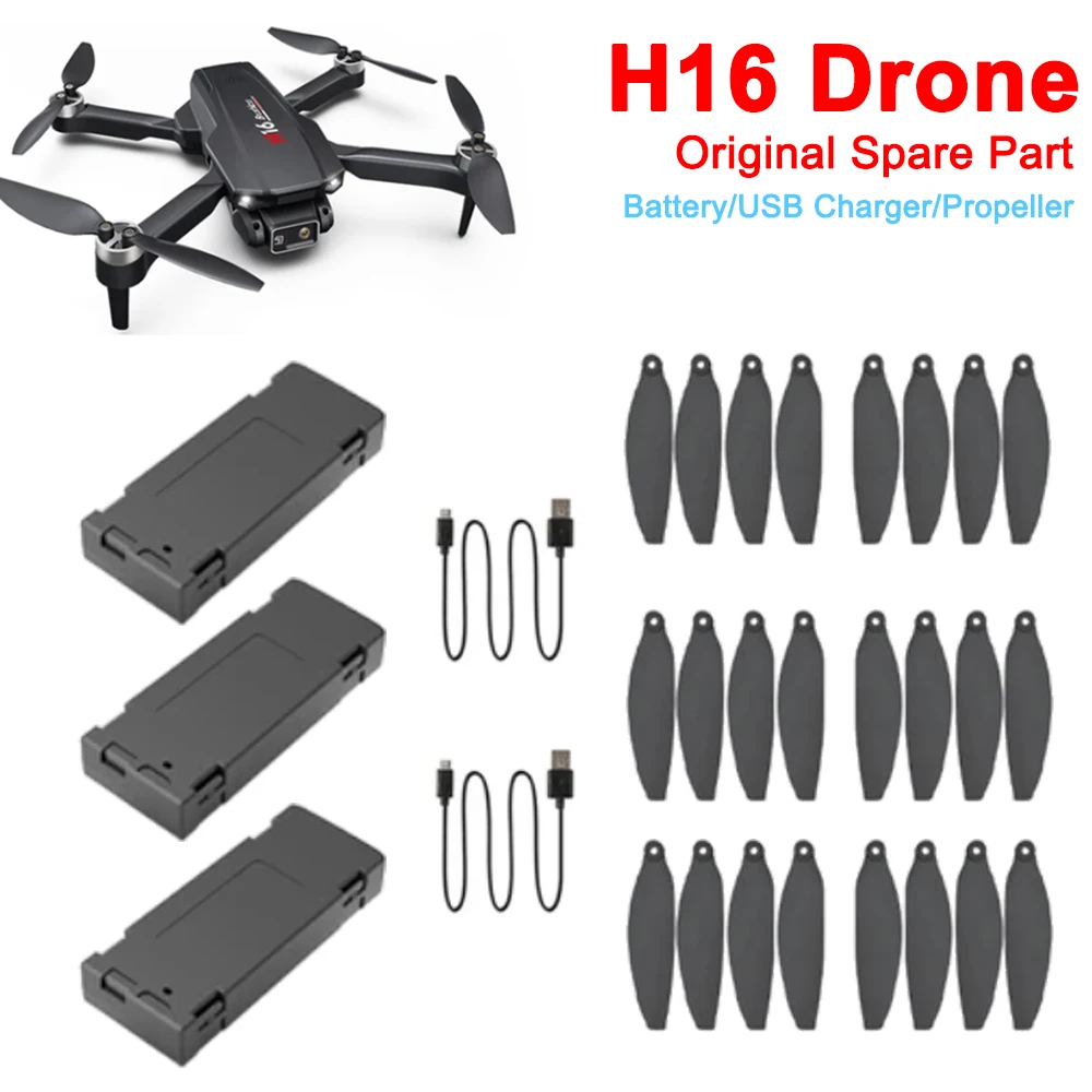 H16 Mini Drone Quadcopter bateria oryginalna część zamienna/ładowarka USB/śmigło liść klonu skrzydło część akcesoria