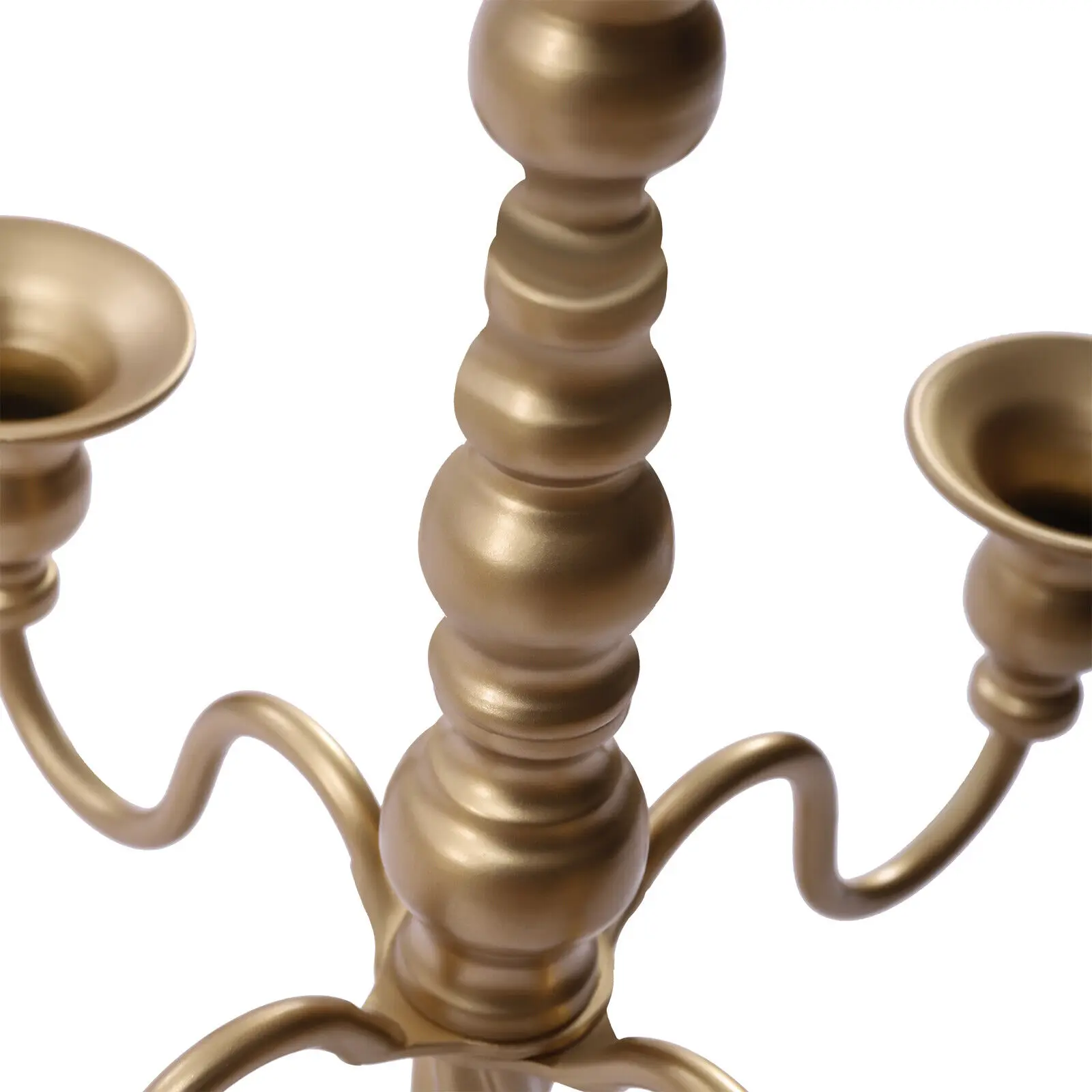 2개 골드 캔들라브라 촛대 테이블 센터피스, 5개 헤드 높이 촛불, 촛불 조명 화려한 빈티지 장식