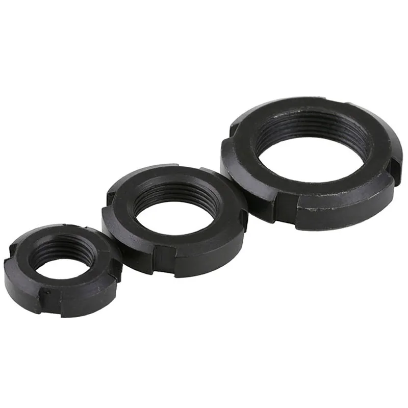M10-M60 Four Slot Round Lock Nut, 304 Stainless Steel Slotted Round Locknut Mechanical Anti-loosening Fastener