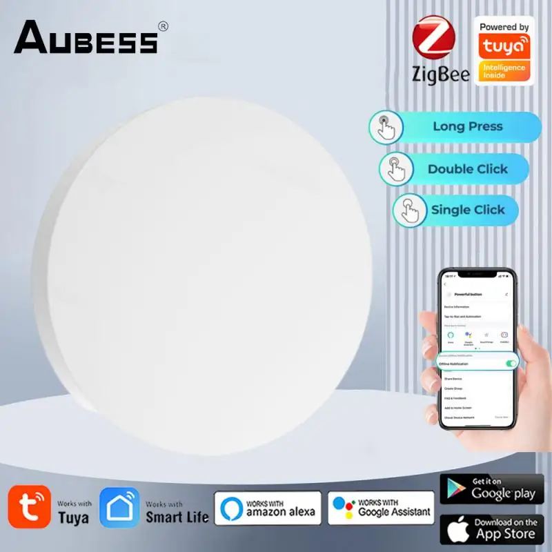 

Tuya ZigBee Smart Button Scene Switch Wireless Remote One Key Controller Multi-scene Linkage Switch Google Alexa Voice Assistant