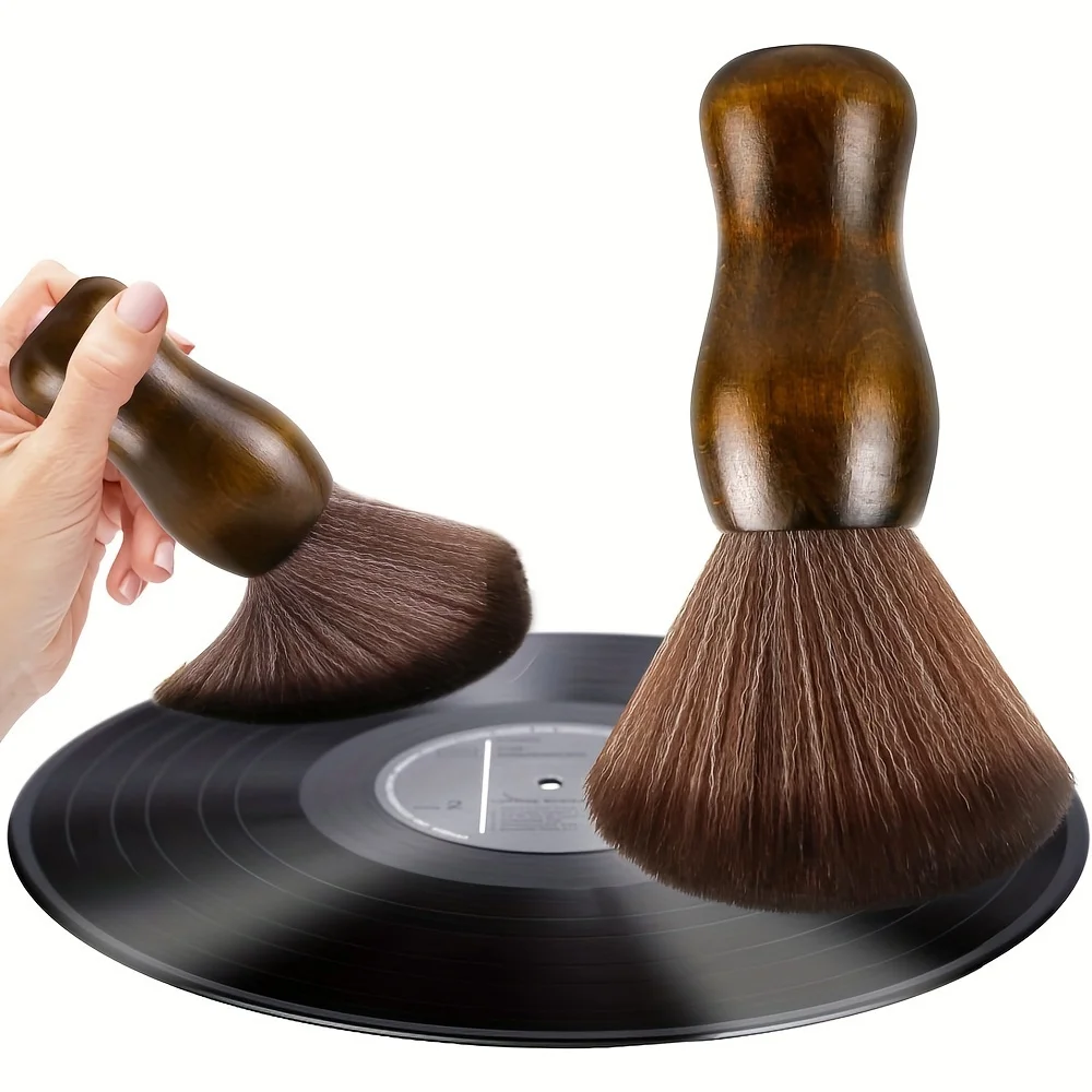 Portable Record Cleaning Brush, Anti-Static Soft Dust Collector, Suitable for Vinyl Record Players, Ergonomically Designed Handl