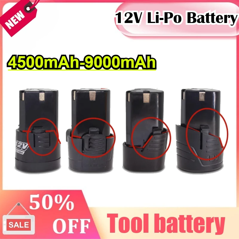 

12V 3900mAh/9000mAh Rechargeable Lithium-Ion Battery for Electric Screwdriver Pistol Drill Mini Angle Grinder Tool