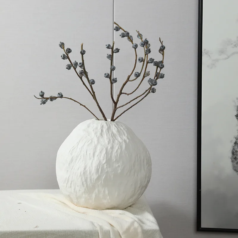 Ceramic Vase Geometric Sphericity Handmade Ball Flower Vase Flower Arrangement Accessories Ceramic Handicrafts Home Decoration