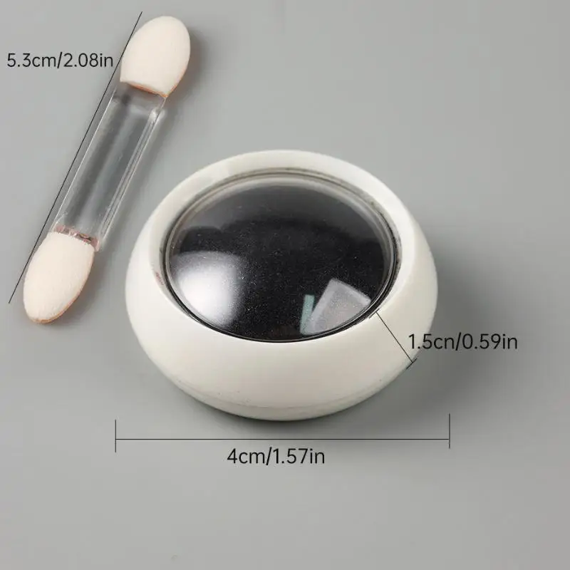 Magic Mirror Black Chrome Nail Powder Metallic Rubbing Glitter Pigment 1 Box for Professional Nail Art Design Use