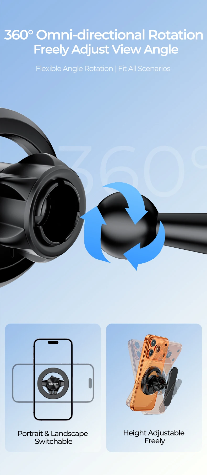 Magnetischer Telefonhalter & Zubehör für MagSafe Gym, Verstellbarer Magnet, Stoßfester Ständer für Auto-Handys, kompatibel mit iPhone Pro und Samsung – Detail 16