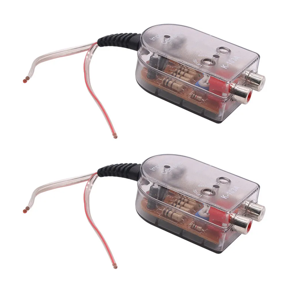 Convertidor de Audio para Auto de 2 Piezas, Convertidor de Alta a Baja Frecuencia, Adaptador de Nivel de Altavoz, Sistema de Audio para Auto, Salida RCA para Subwoofer