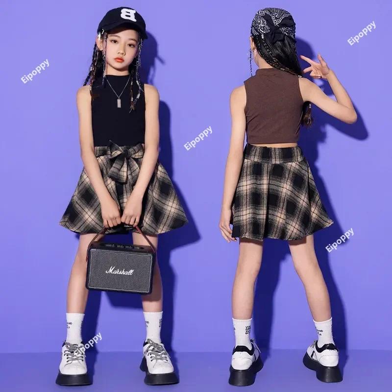 Girls Jazz Dance Costume Handsome Japanese Street Dance Costume Kids Hip Hop Walking Model Stage Performance Clothes Set