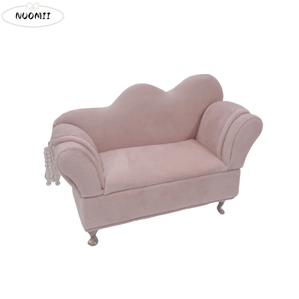 

Dutch Velvet Sofa Shaped Jewelry Box Bracelet Pink Mini Couch Earrings Ring Display Stand Luxury Elegant Doll House Furniture