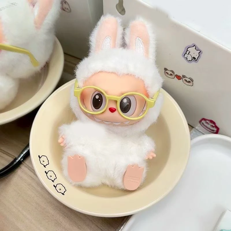 per occhiali labubu da 17 cm Occhiali in plastica trasparente da 6,5 cm per 1/8 1/6 1/4 BJD per Labubu MSD SD Peluche per occhiali da sole bambola EXO