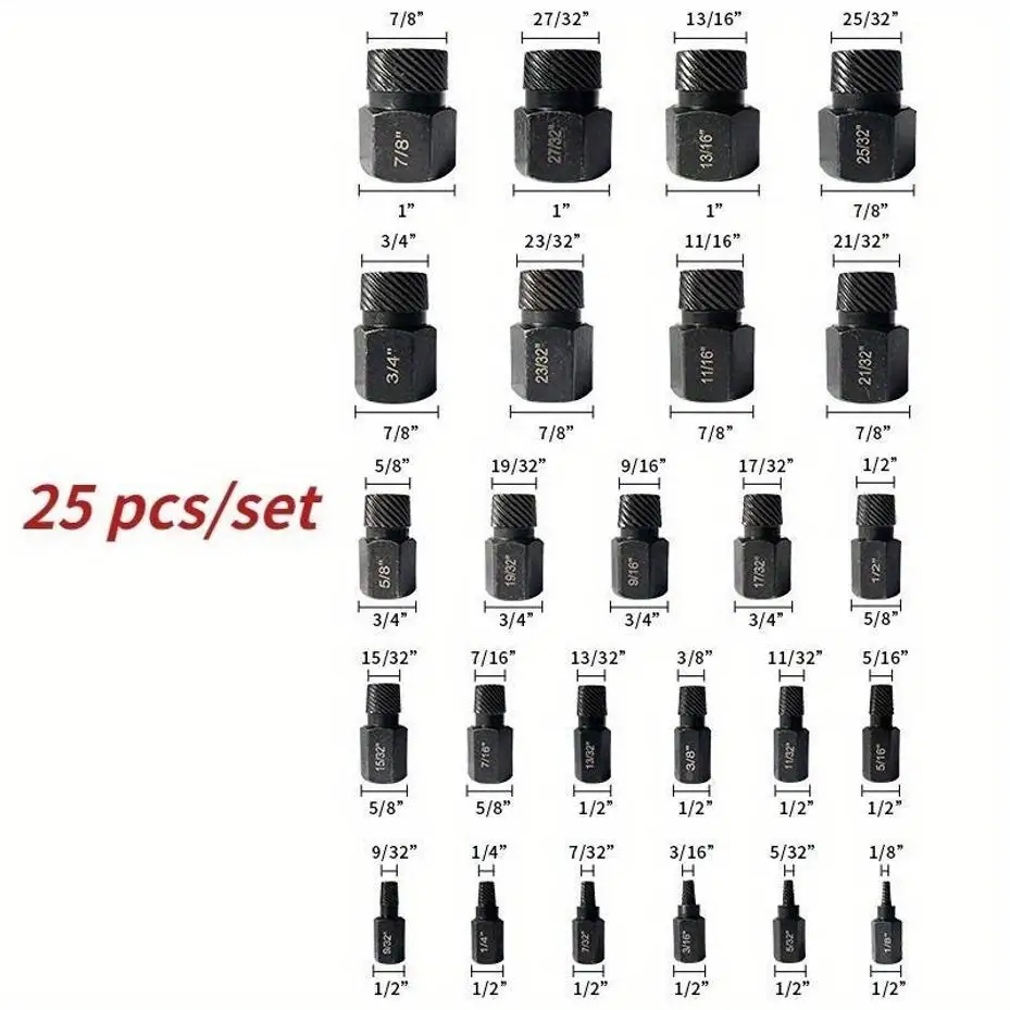 

1 набор винтового экстрактора шестидесятилетная голова многослойный легкий набор винтового экстрактора для удаления полосанных округлых поврежденных сломанных винтов