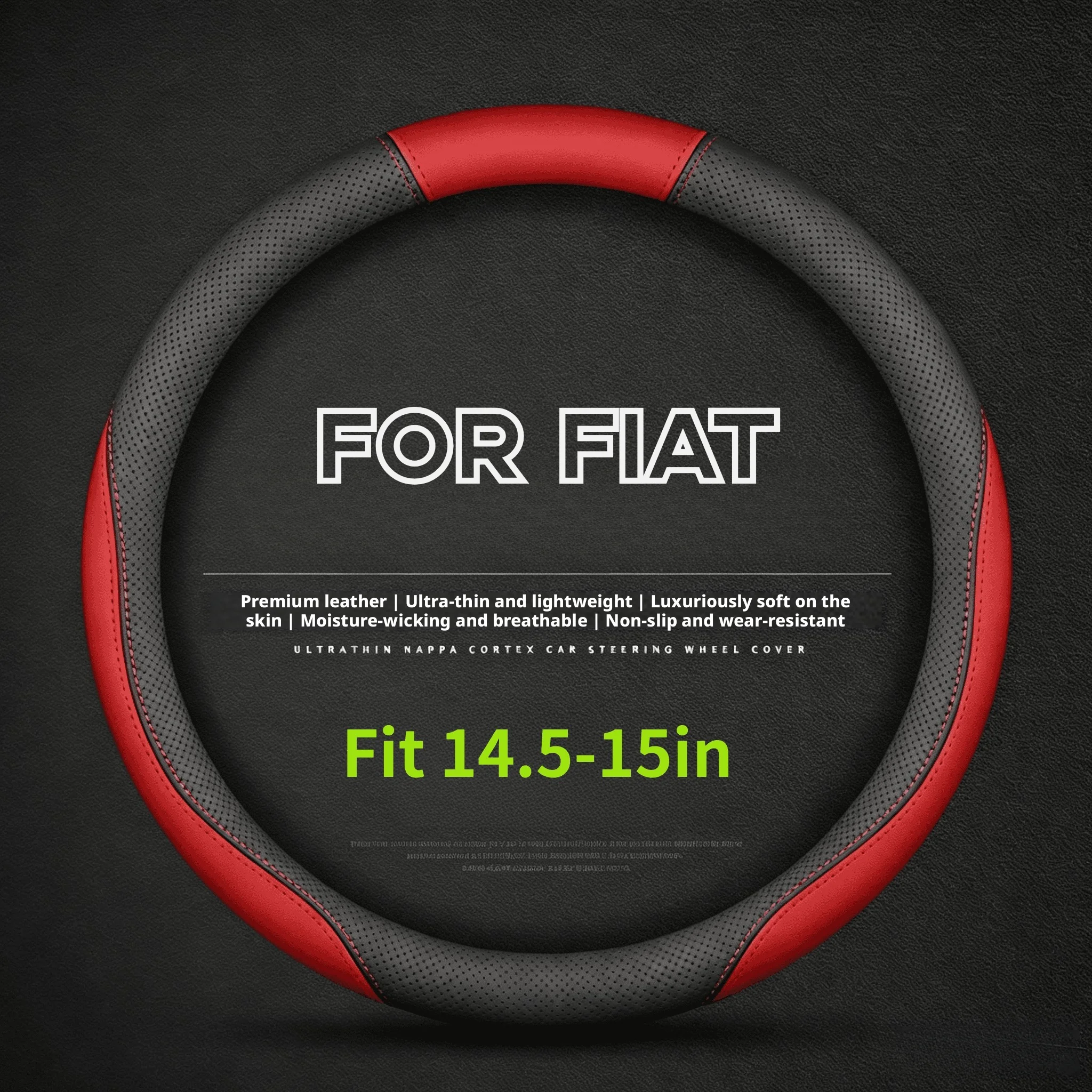 Leather stitched breathable steering wheel cover suitable for Fiat Toro Tipo Ducato Scudo Talento Freemont car accessories