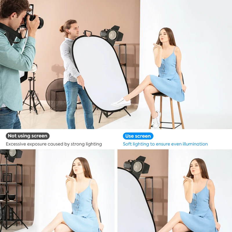 330cm Stainless Steel Metal Photography C-Stand Light Stand with Reflector Panel Boom Arm for Photo Studio Prop(5 in 1 reflector