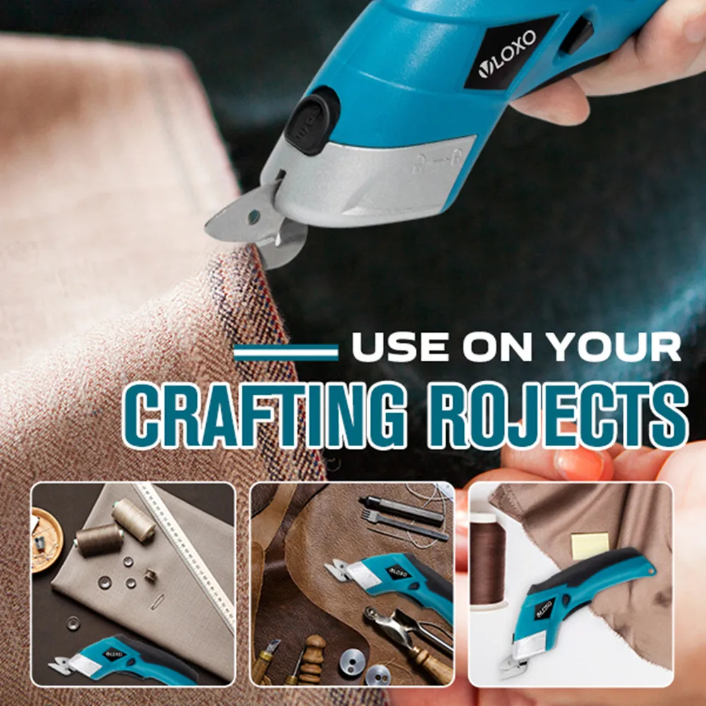 Forbici elettriche a batteria professionali in acciaio inossidabile senza sforzo per tessuti, tessuti, pelle