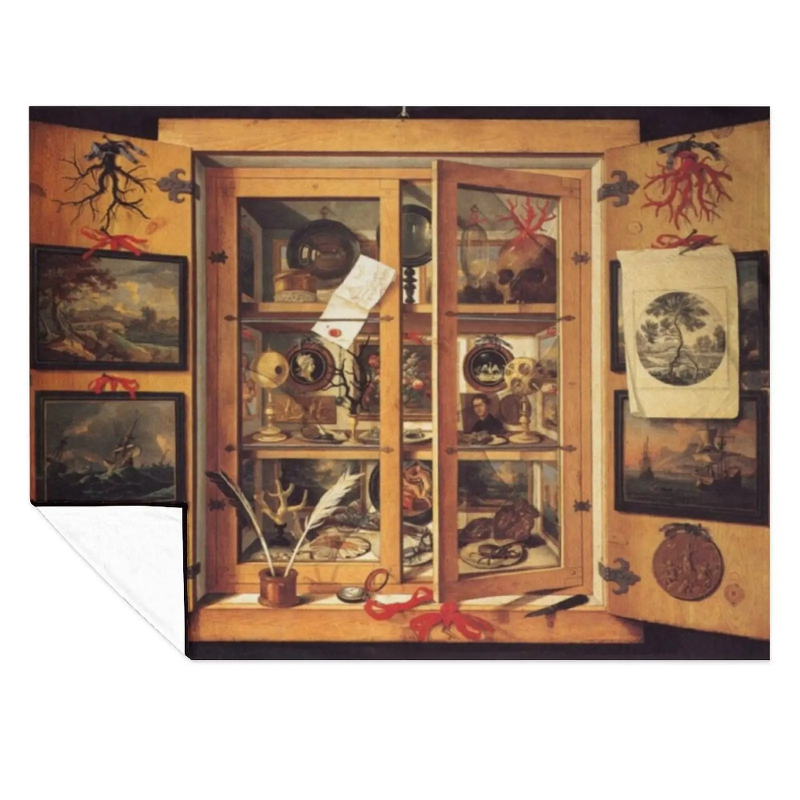 

Cabinet Of Curiosities Throw Blanket Soft Plush Plaid blankets and throws Plaid on the sofa Designers Blankets